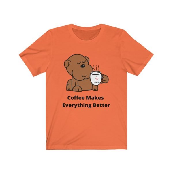 Coffee Drinking Dog Tee | Gift | Dog Lovers | Coffee Lovers| Unisex Jersey Short Sleeve Tee - Image 2
