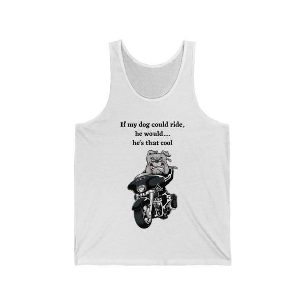 Bulldog on a Motorcycle | Dog Gift | Motorcycle Gift | Biker Gift | Unisex Jersey Tank