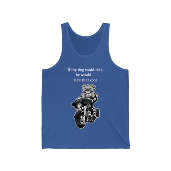 Bulldog on a Motorcycle | Dog Gift | Motorcycle Gift | Biker Gift | Unisex Jersey Tank - Image 3