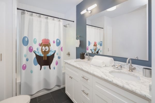 Happy Dog Bath Time Bubbles Shower Curtain - Image 2