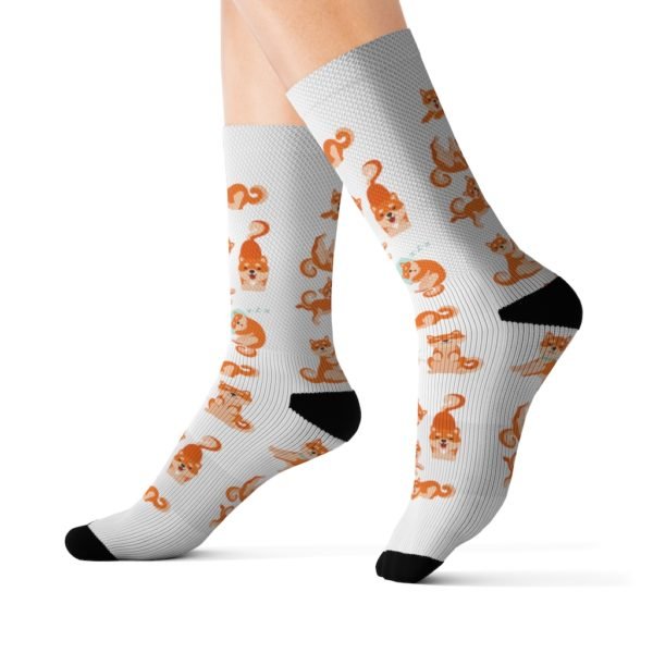 Shiba Inu Socks | Fun and Happy | Sublimation Socks - Image 4