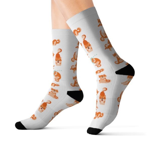 Shiba Inu Socks | Fun and Happy | Sublimation Socks - Image 8