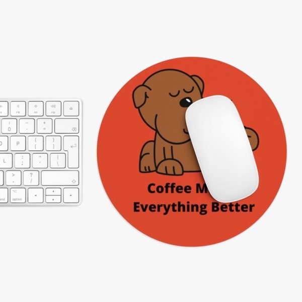 Coffee Drinking Dog Mousepad | Gift | Dog Lovers | Coffee Lovers | Mousepad - Image 3