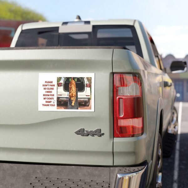 Dog Ramp Notice Car Magnet - Square 7.5 x 4.5 - Image 3
