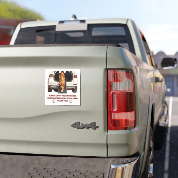 Dog Ramp Notice Car Magnet - Square 5 x 5