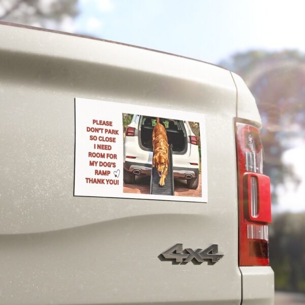 Dog Ramp Notice Car Magnet - Square 7.5 x 4.5 - Image 4