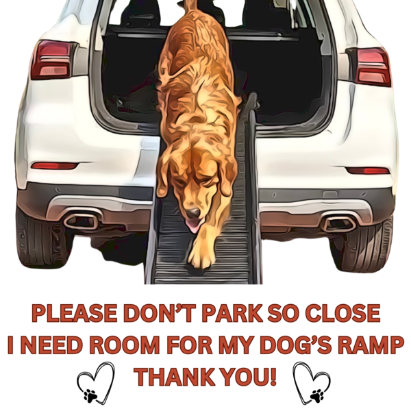 Dog Ramp Notice Car Magnet - Square 5 x 5 - Image 3