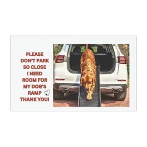 Dog Ramp Notice Car Magnet - Square 7.5 x 4.5